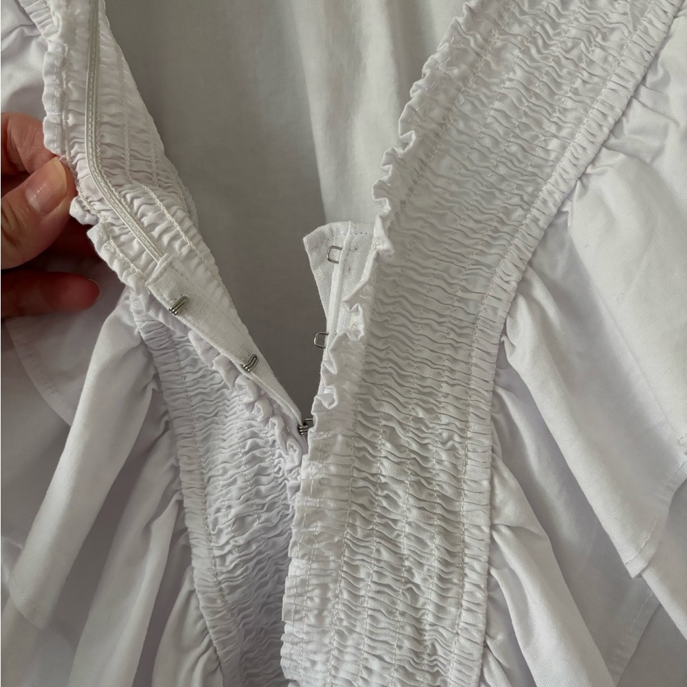 Lulus In A Ruffle White Ruffled Hook and Eye Top - Picture 5 of 7